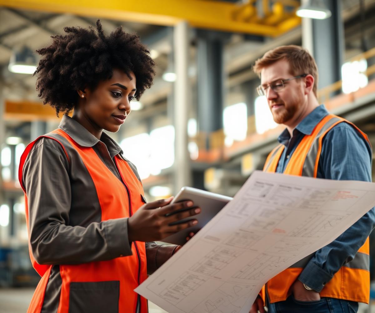 Engenheiros da RAETEC a analisar um projecto industrial